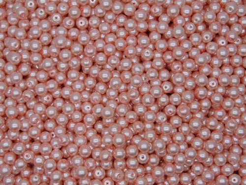 Glass pearl beads round - pearl,