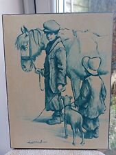 Barry Leighton Jones ‘Rag and Bones' Urchin & Horse Print On Board 12" x 9" Vtg