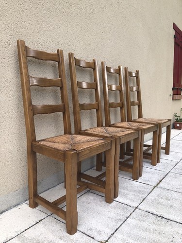 Solid oak french ladder - solid, back