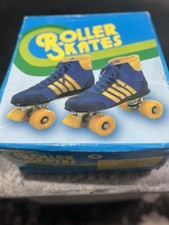 BNIB Blue/Yellow 80s Retro Roller Boots, Size 6, Never Been Worn/Used