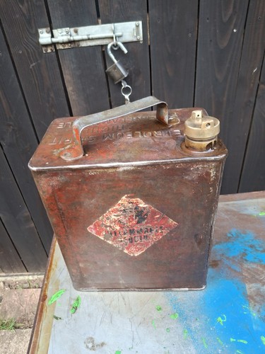 Old vintage petrol can two - old,