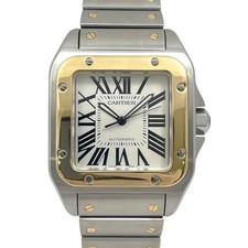 CARTIER Santos 100 LM W200728G Men's Automatic Watch, Stainless Steel, Yellow Go
