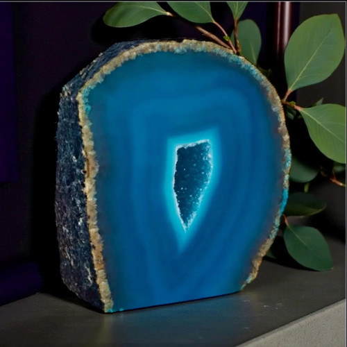Teal agate standing cut base - teal,