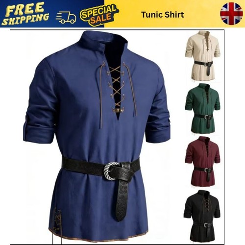 Men medieval lace tunic - men's,