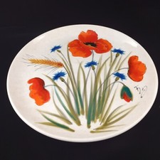 Vintage Italian Nuova Ceramica Poppy Wall Plate FREE P&P 