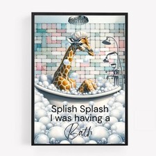 Funny bathroom giraffe in bath