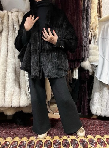 Mink cape knit - mink, bolero
