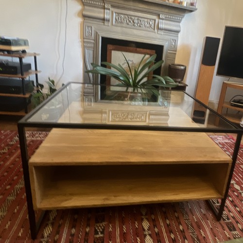 Square glass top coffee - glass, table