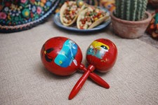 Vintage Maracas Pair Of Hand