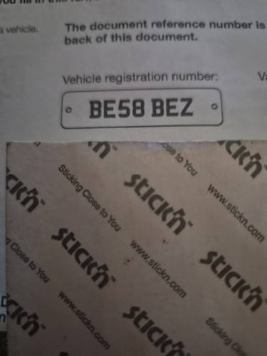 Reg plate be58 bez - plate,