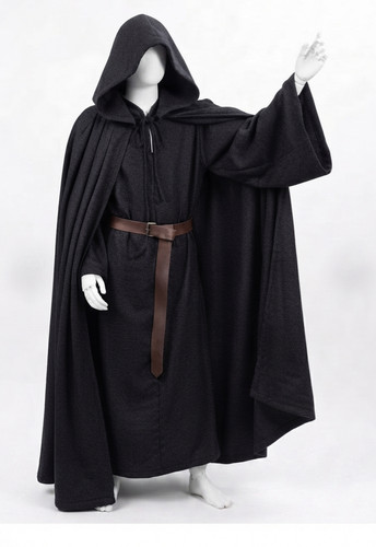 Medieval hooded cloak wizard - hooded,
