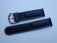 GENUINE ROTARY SWISS COMMANDO DARK BLUE LEATHER WATCH STRAP SIZE 20MM