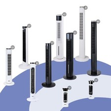 GEEPAS Tower Fan Quiet Air Cooling Free Standing 3 Speed Oscillating Timer