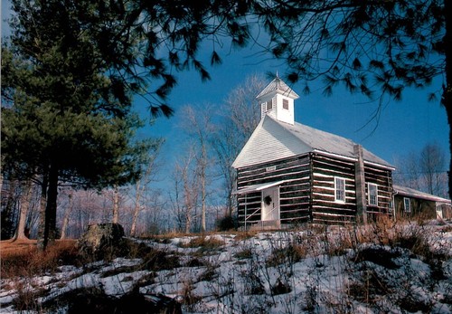 Severin old log church - log,