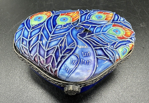 Peacock trinket box - peacock,