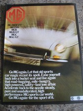 MG OLD SPORTS CAR MAGIC BUCKET SEAT MG SPORTS CAR WORLD 1969 ADVERT A4 FILE 54