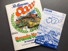 1972 Rothmans 50,000 Programme Brands Hatch British Racing and Sports Car Club