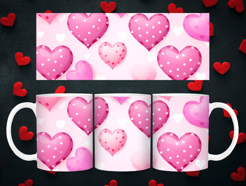 Pink heart pattern - pattern, valentine
