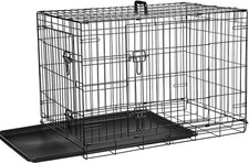Dog Cage Puppy Pet Crate Carrier (Small "24") Black