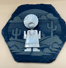 VINTAGE NATIVE KACHINA FIGURE STERLING PENDANT/BROOCH SIGNED BY WALTER VANDEVER
