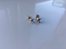 Silver cross stud earrings