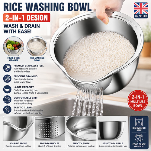 Stainless steel rice - steel, washing