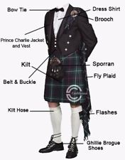 Men's Wedding Kilt Outfit Prince Charlie Jacket 12 Pieces Kilt Outfit