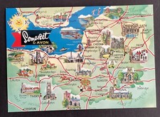 Somerset and Avon map postcard
