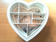 Shabby Chic Wood Heart Wall Shelf