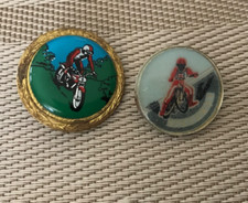 2 x Vintage Motorcycle Badges