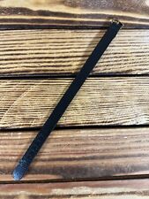 Vintage old stock leather trench watch black strap pass through one piece 13mm