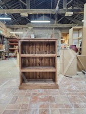 HANDMADE CAMBRIDGE PINE 2 SHELVED BOOKCASE OLD ANTIQUE WAX (NOT FLATPACKED)