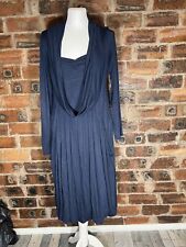 JAMES LAKELAND NAVY DRAPED DRESS FITS SIZE 12 VGC