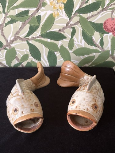 Pair ceramic fish ornaments - pair, of