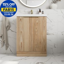 Fluted 600mm bathroom - bathroom, vanity