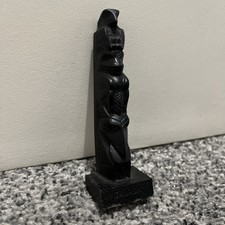 Tribal Black Resin Totem Pole
