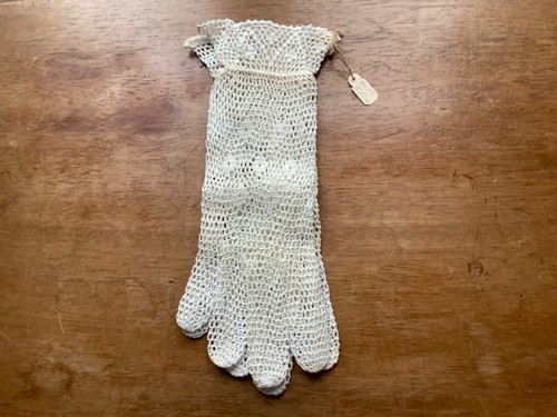 Lace gloves vintage ivory - vintage,