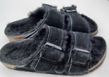 Birkenstock Fur Arizona, suede and shearling two-strap - UK 5, EUR 38 Narrow
