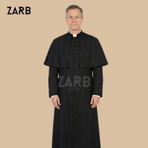 Black roman cassock with - black,