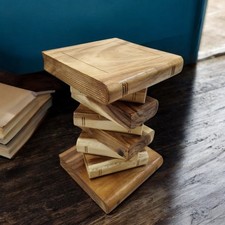Side Table Book Stack Solid