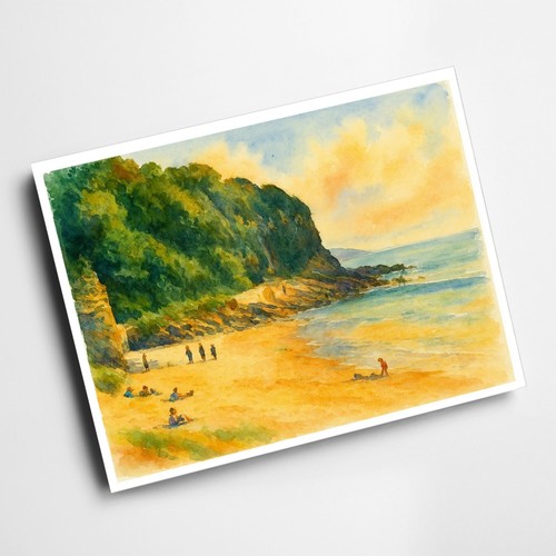 Print coppit hall beach - coppit,