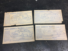 Nabisco Shredded Wheat Cards - How America Travels / 1940s  AUTOS 4PC