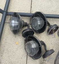 EUSTON Wrought Iron Garden Wall Light x 3 Solid Outdoor Lamp Black Lantern