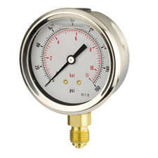 Pressure Gauge - 63mm Dial - 1/4" Bottom BSP - Glycerine Filled