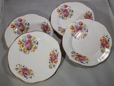 4 VINTAGE  TEA PLATES BY CLARE BONE CHINA STUNNING  FLORAL DESIGN GILDED 