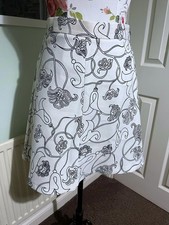 Zara Cream/Beige Skirt UK10 - Floral A-line Elegant Lined NWOT