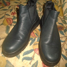 ECCO BLACK LEATHER CHUNKY CHELSEA ANKLE BOOTS,1.5''WEDGES,LEATHER INSOLE, 6  VGC