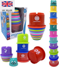 Ram© Baby Kids 11 Piece Stacking Cups Stackers Pre-School Learning Toy Stacking 