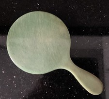 Vintage Green Bakelite Hand Held Vanity Mirror Green