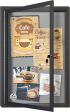 Outdoor Weatherproof Enclosed Fabric Bulletin Board,Noticeboard Case with Lockab